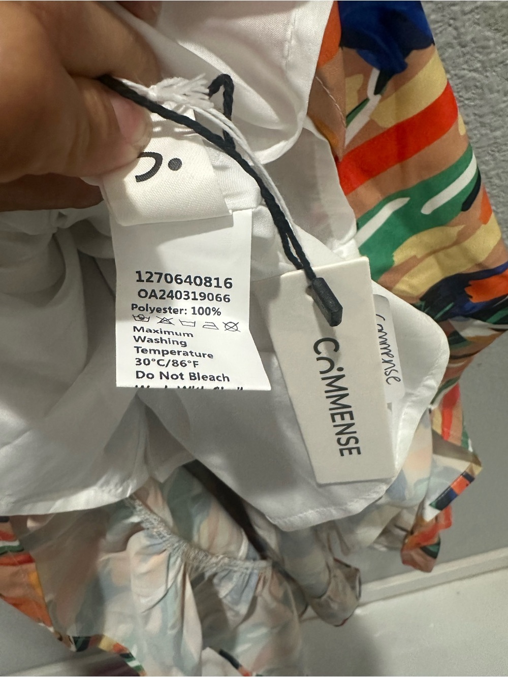 Med- Commense Multi-Color Printed Spaghetti Strap Midi Dress - Orange Blue Green - Picture 8 of 9